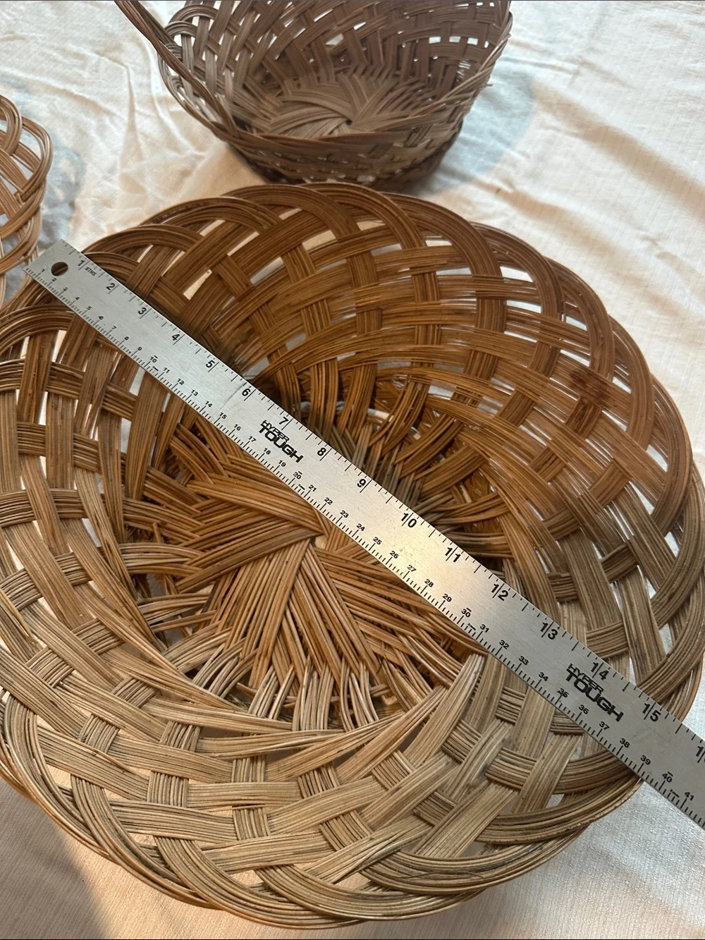 Handwoven Natural Brown Wicker Basket Trio - Home Accents